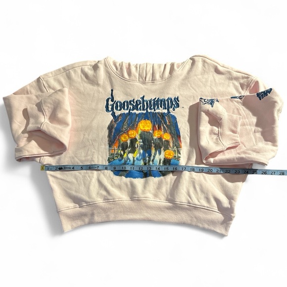 NWOT Goosebumps Pink Halloween Jack-o-lantern Print Spooky Hooded Sweatshirt | M - Picture 10 of 12